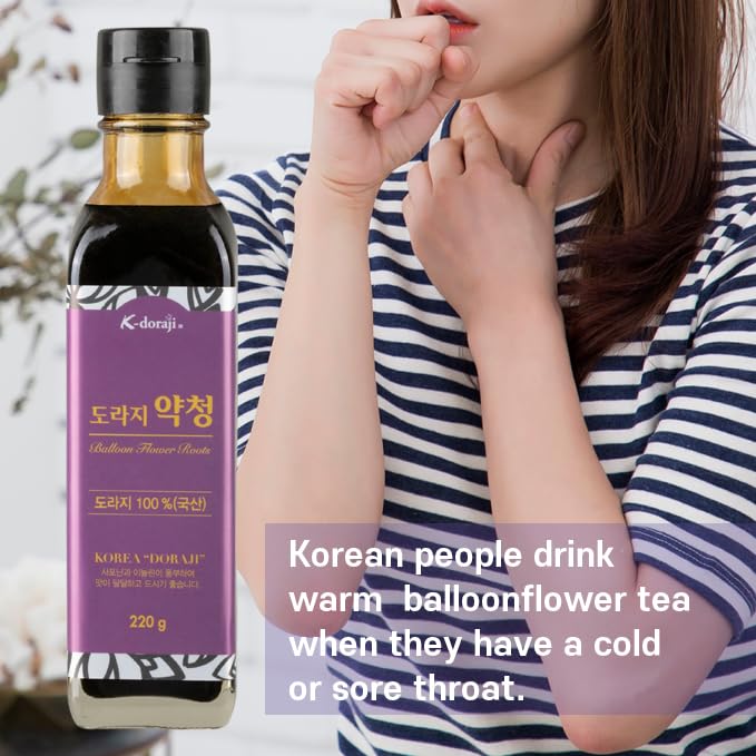 K-doraji Doraji Yackchung Premium Natural Tea Concentrate 220ml -100% Bellflower Root Extract Sore Throat Sugar Free Caffeine Free Artificial Chemicals Free