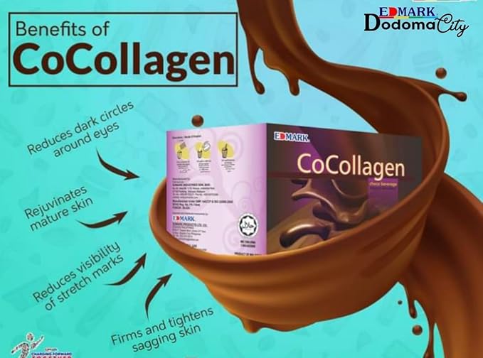 EDMARK COCOLLAGEN Flavored Powder | Marine Collagen w/ Natural Extracts | Supports Skin Elasticity Hydration &amp Radiance | Nutrient-Rich Beverage for Daily Wellness Glow &amp Beauty | 30g x 20 S