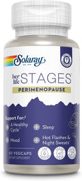 SOLARAY Perimenopause her Life Stages - Perimenopause Supplements Women - Hot Flashes Menopause Support - Saffron and Chasteberry - Made Without Hormones - 60-Day Guarantee - 30 Servings 60 VegCaps