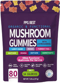 Organic &amp Functional Mushroom Gummies Supplement ASHWAGANDHAREISHITurkey Tail MAITAKE SHATAKE Chaga CORDYCEPS BOOSTS CognitivePerformance Gluten FreeVegan Low CARBGUMMIES80