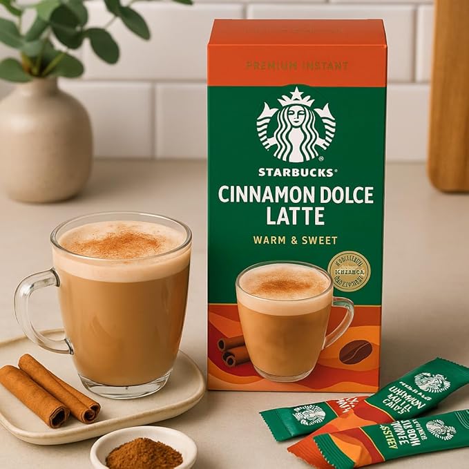 Starbucks Cinnamon Dolce Latte x5 Premium Instant Coffee Pack of 6 (Total 30 Sachets) Warm &amp Sweet Flavor