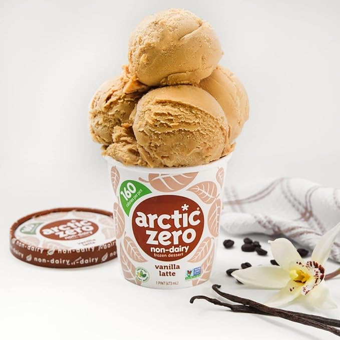 Arctic Zero Non-Dairy Plant Based Frozen Dessert Pints Pack of 6 (Vanilla Latte)