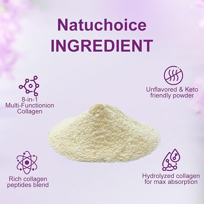 Multi Collagen Peptides Powder — 16 oz Full Spectrum Types I II III V &amp X with Biotin Hyaluronic Acid and Vitamin C for Women &amp Men — Non-GMO Formula