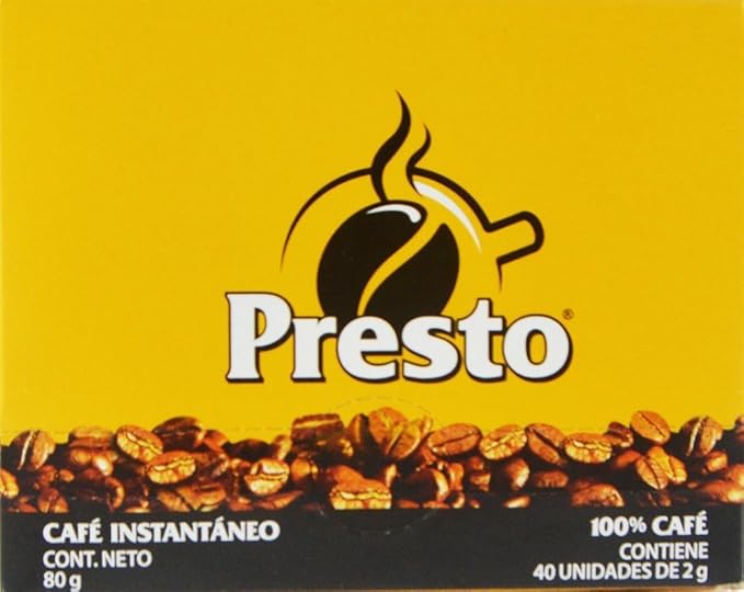 Cafe Presto Instant Coffee from Nicaragua - (40 Packets of 2gr).