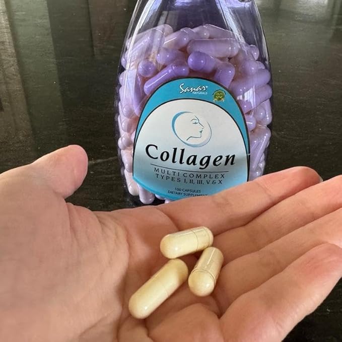 Sanar Naturals Multi Collagen Pills Type I II III V X | Extra Strength Hair Nail Skin Bone &amp Joint Support | Hydrolyzed Collagen Supplement for Women and Men | Non-GMO 150 Capsules