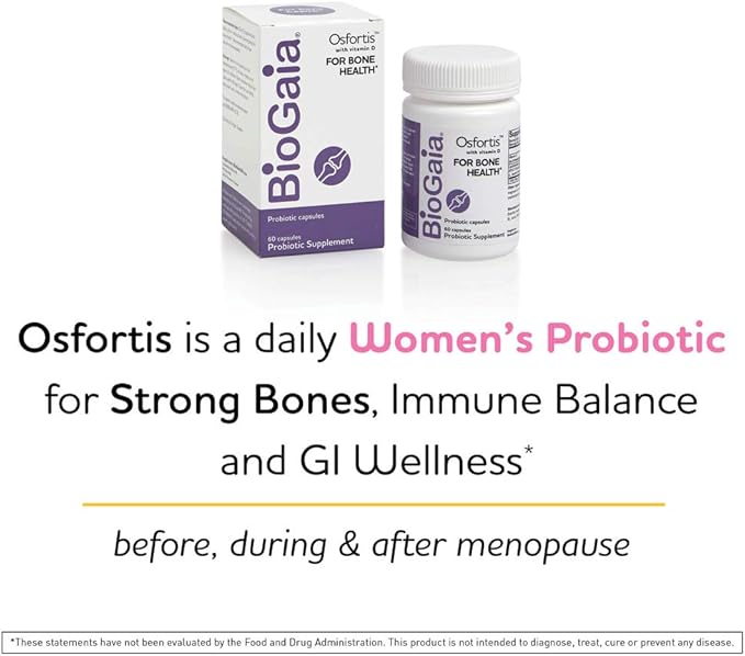 BioGaia Osfortis Women’s Probiotic for Strong Bones Immune Balance &amp GI Wellness Contains L. reuteri 6475 60 Capsules 1 Pack
