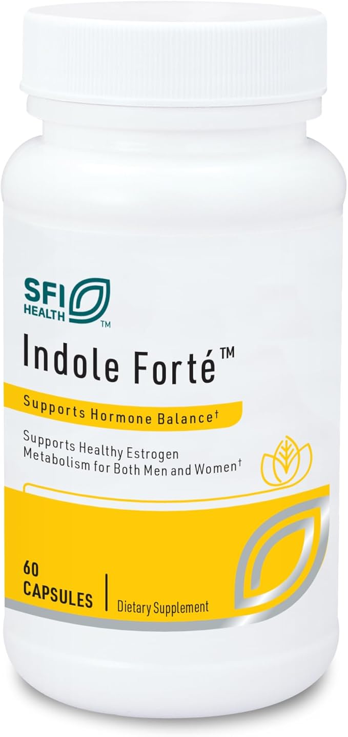 Klaire Labs SFI Health Indole Forté - Estrogen Supplement for Women &amp Men with Diindolylmethane &amp Indole-3-Carbinol - Indole &amp DIM Supplement to Promote Healthy Estrogen Metabolism (60 Cap