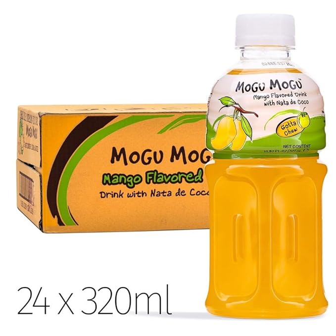 Mogu Mogu Mango Juice with 25% Nata De Coco 1000ml (12 Pack)