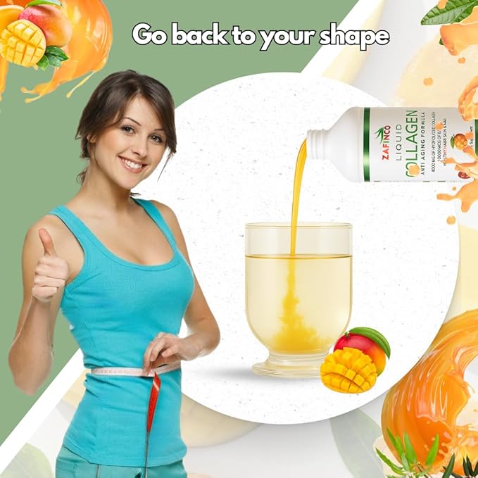 Best liquid collagen (mango flavor) US made &amp Lab tested sugar free premium peptides for women &amp men. powerful 10000 mcg Biotin+ 8000 mg hydrolyzed for anti aging glowing skin hair nail+ join