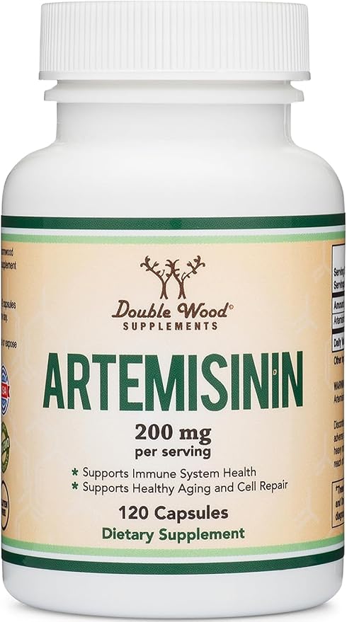 Artemisinin (Sweet Wormwood)(Artemisia Annua) 200mg Per Serving 120 Capsules (Two Month Supply) Vegan Safe Non-GMO Gluten Free (Immune Support) by Double Wood