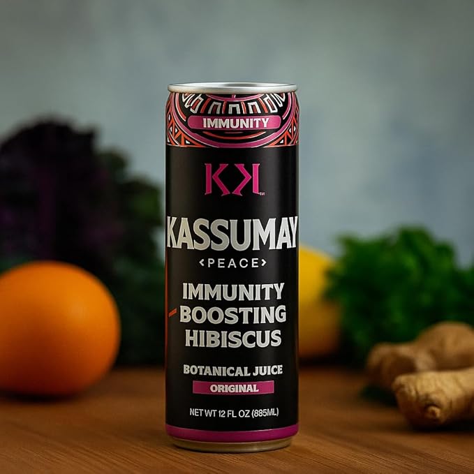 Kassumay Hibiscus Botanical Juice – Premium Plant-Based Wellness Beverage | Immune Support | Antioxidant-Rich | All-Natural | No Added Sugar| 12 Pack – 12 fl oz cans