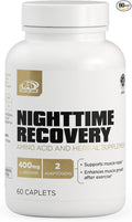 AdvoCare Nighttime Recovery Amino Acid &amp Herbal Supplement - Muscle Recovery Supplement with Ashwagandha L-Arginine Magnesium &amp More - 60 Caplets
