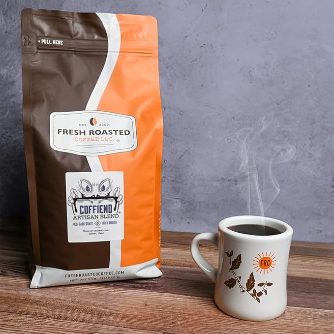Fresh Roasted Coffee Coffiend 5 lb (80 oz) Med-Dark Roast Kosher Whole Bean