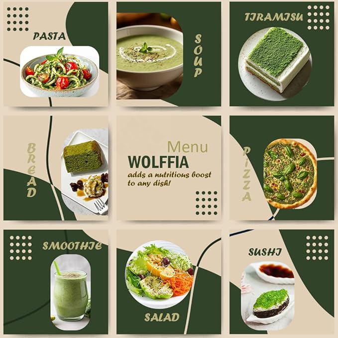 Premium Dried Wolffia globosa Superfood | Low Carb High Protein 40% | Rich in Minerals Vitamins A E B12 &amp Essential Amino Acids | The Future of Sustainable Plant-Based Nutrition 2.11 oz (60g)