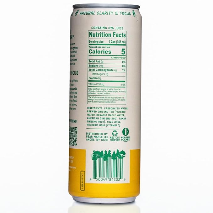Bear Maple Farms | The Clean Soda Company | Low Calorie | Naturally Sweetened | Yuzu Clean Soda
