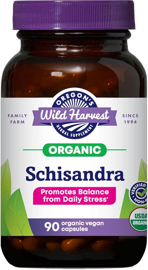 Oregon's Wild Harvest Schisandra Organic Herbal Supplement 90 Count