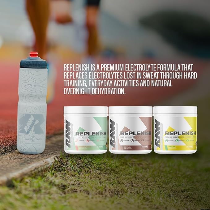 RAW Replenish Packets Premium Electrolytes Powder Recovery Formula Watermelon Mojito (20 Stick Packs) - Flavored Electrolyte Drink Mix for Hydration Replenishment Endurance &amp Performance Worko