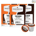 Fresh Roasted Coffee Tanzanian Peaberry Light Roast 72 Pods for K Cup Brewers