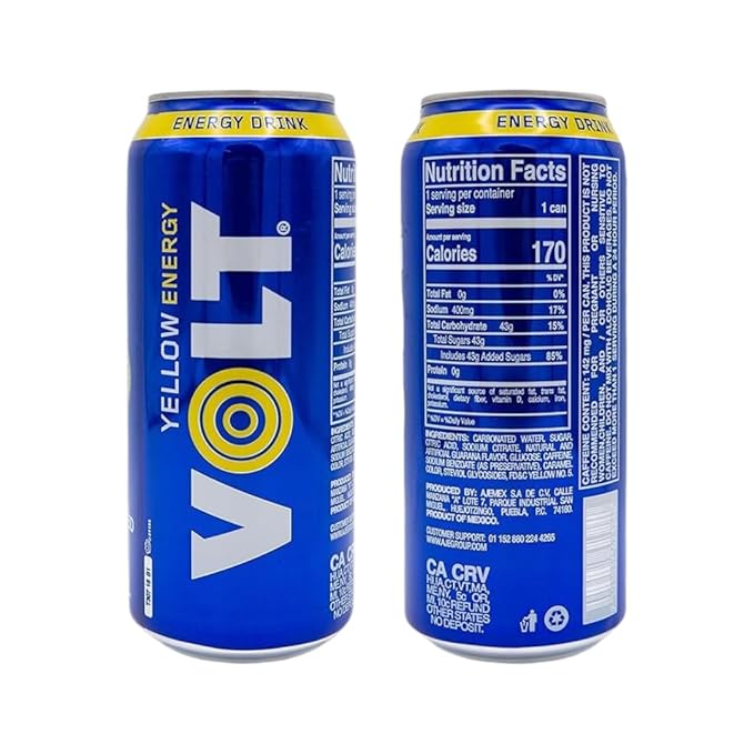VOLT Yellow Energy - Energy Drink (16 fl. oz. 6 - pack Guarana)…