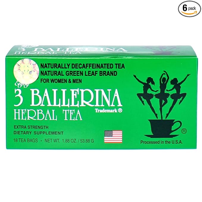 3 Ballerina Diet Tea Extra Strength for Men and Women (6 Boxes x 18 Bags)