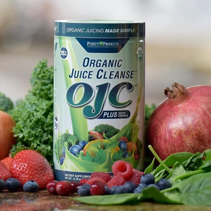 Purity Products Certified Organic Juice Cleanse OJC Plus Berry Surprise - 30+ Organic Veggies and Fruits - 5 Grams of Fiber - Promotes Energy and Digestive Function - 12.28 oz - 348 g - 30 Servings