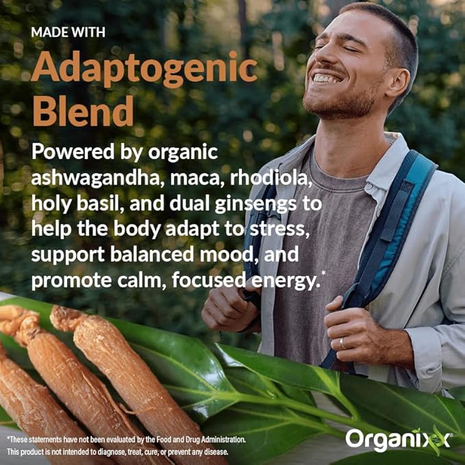 Organixx Clean Sourced Yerba Complex Yerba Mate Superblend Powder Drink Mix With Ashwagandha Natural Caffeine Pre &amp Probiotics &amp Fiber Dairy and Gluten Free Lemon Ginger 15 Travel Packe
