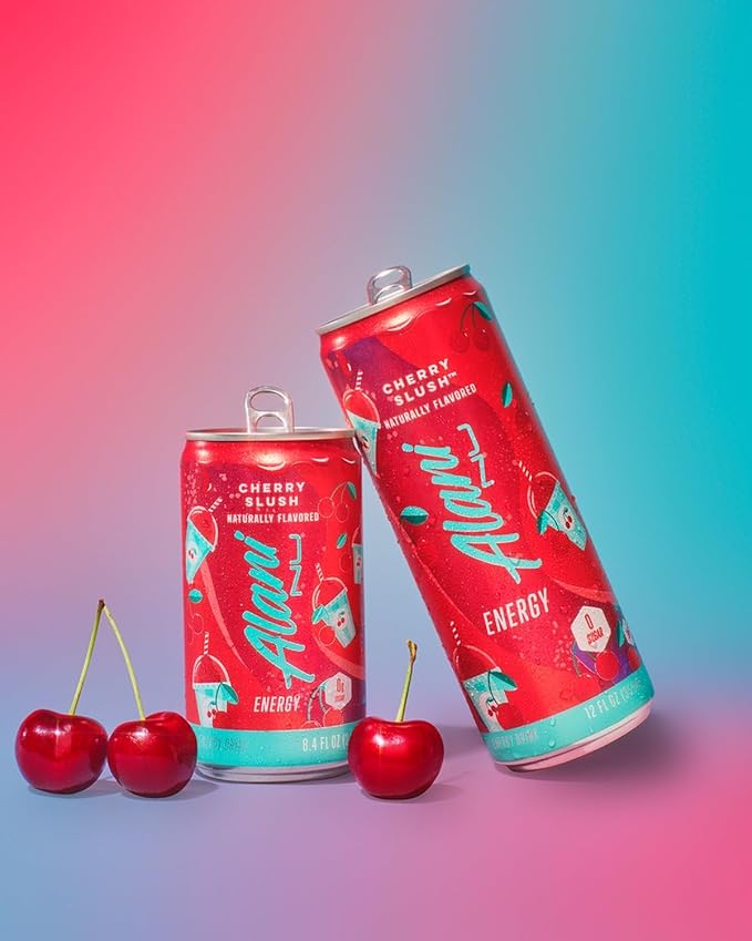 Mini Energy Drink Variety Pack - (Pack Of 12) - 2 Different Flavors : Cherry Slush and Juicy Peach - 8.4 fl oz Cans -Mini Energy Drink is a low-calorie lightly sweetened beverage that provides a refr