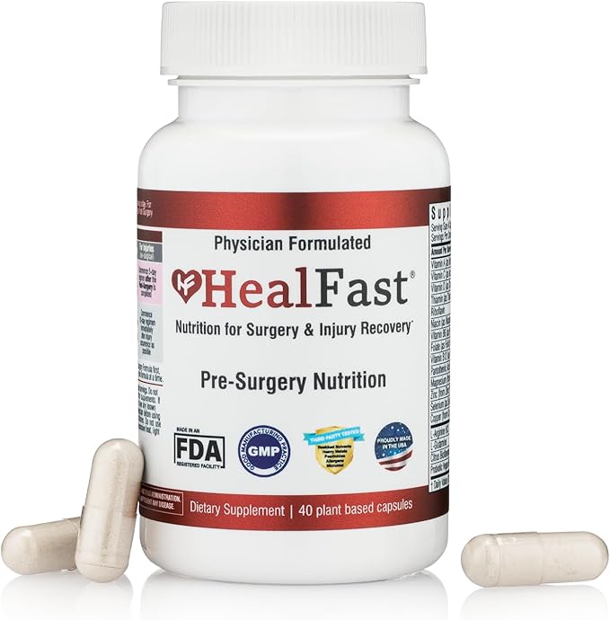 HealFast Surgery &amp Injury Recovery Supplement (Pre-Op): Quercetin Probiotics Supplement for Wound Liposuction Tummy Tuck and BBL Post Surgery Supplies