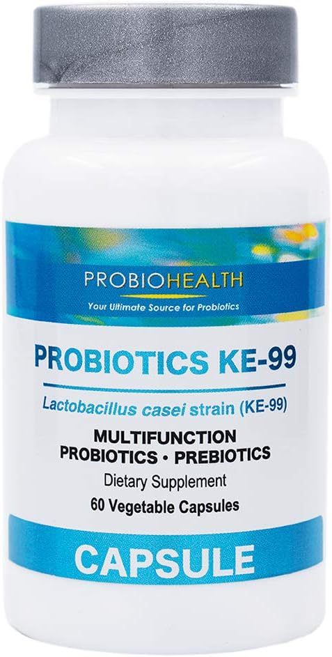 Probiohealth: Probiotics 6 Billion CFU Probiotics for Women and Men Lactobacillus casei (KE-99) FOS Trehalose Vegetarian Capsules 60 Count