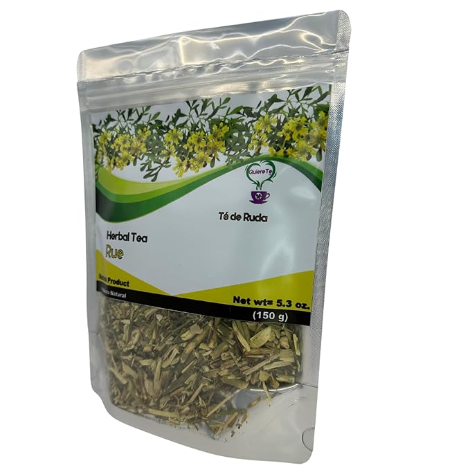 Rue Tea Te de Ruda Quiere Te 5.3 Oz (150 Grams) Up to 100 Cups Herbal Tea Rue Dried Herb Resealable Bag Product From Mexico 100% Natural