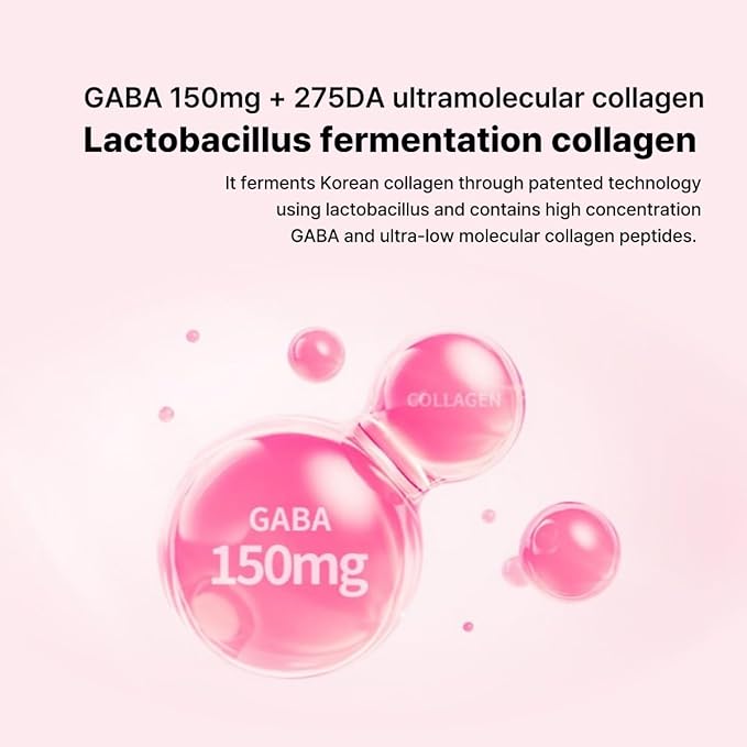 GABALAGEN Premium Collagen Supplement 1500mg Lactobacillus Fermented Sleep Support &amp Skin Health Pomegranate Flavor 30 Jelly Sticks