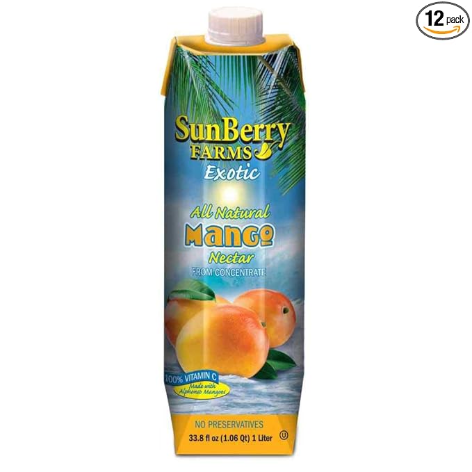 Sunberry Farms 25 Percent Mango Nectar Juice 33. 8 Fluid Ounce -- 12 per case.