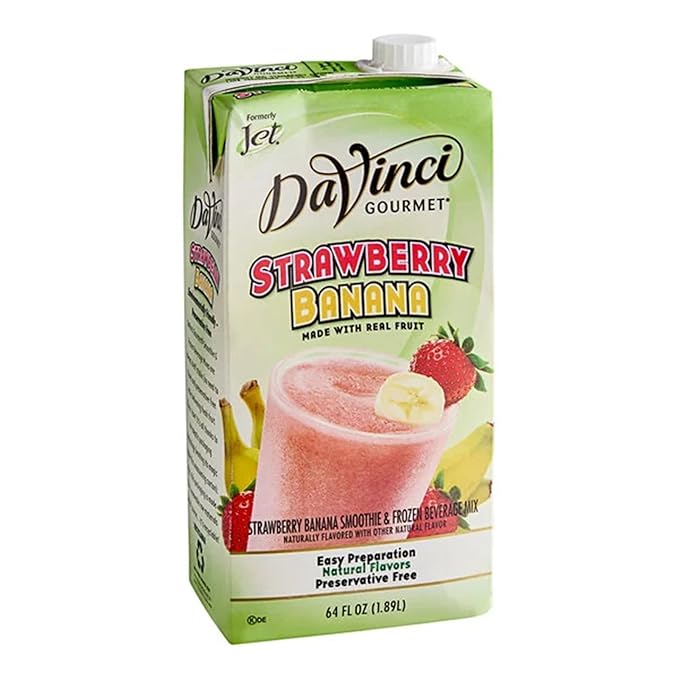 FixtureDisplays Gourmet 64 Fluid ounce Strawberry Banana Real Fruit Smoothie Mix WS-711FRTSTRBAN-NF