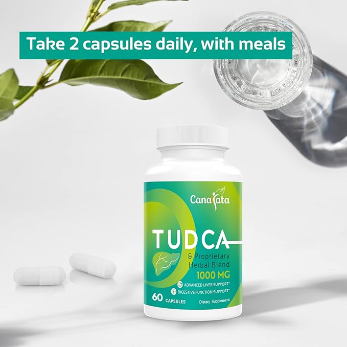 TUDCA Liver Support Supplements 1000mg - 60 Vegan CapsulesTUDCA Bile Salts with Milk Thistle Herbal Blend Formula for Cleanse Detox &amp Repair