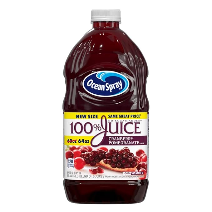 Ocean Spray® 100% Juice Cranberry Pomegranate Juice Blend 64 Fl Oz Bottle (Pack of 8)