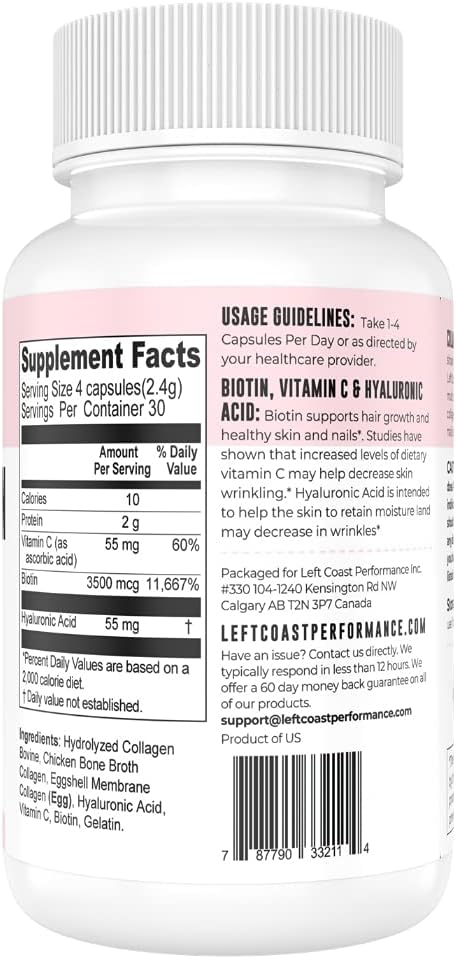 Left Coast Performance Beef Organ Complex Capsules 180 Count + Multi Collagen Capsule 120 Count