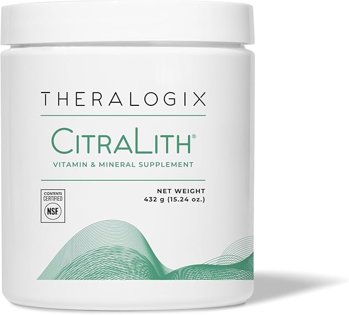 Theralogix CitraLith Vitamin &amp Mineral Supplement - 90-Day Supply - Kidney Health Support for Healthy Kidney Function - Includes Magnesium Sodium Potassium &amp Vitamin B6 - NSF Certified - 432