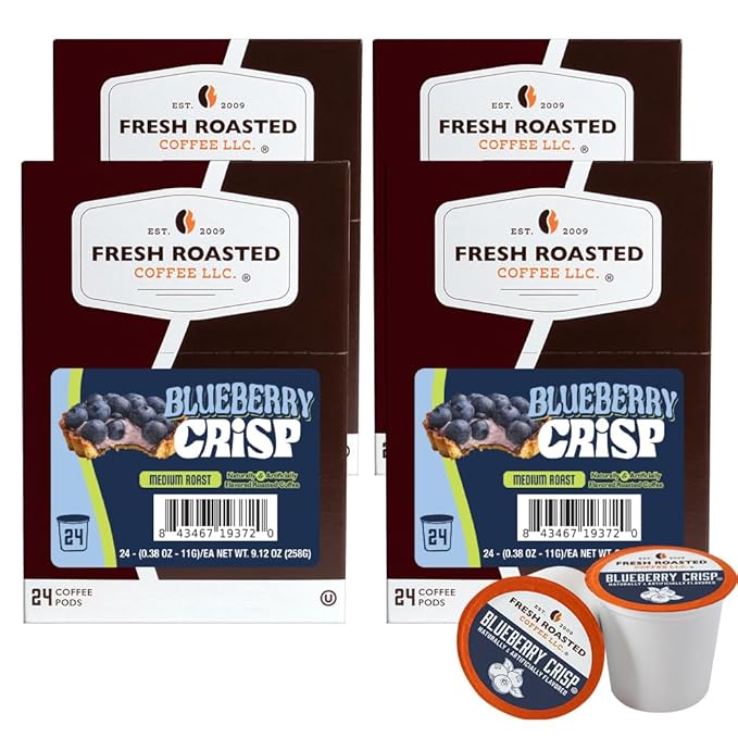 Fresh Roasted Coffee Blueberry Crisp Flavored Coffee Pods 96 Count