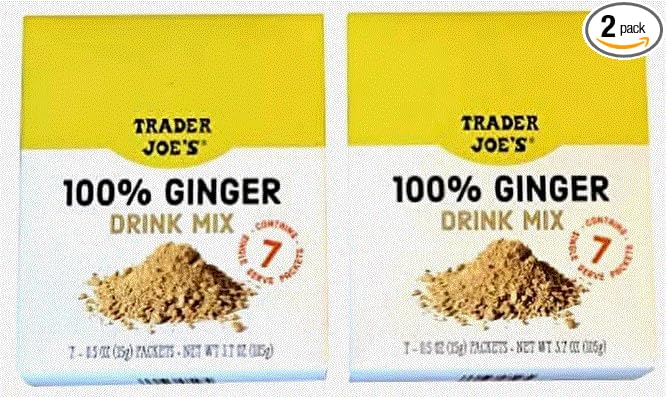 2-Box 100% Natural Ginger Drink Mix 7-0.5oz (15g) Packets.