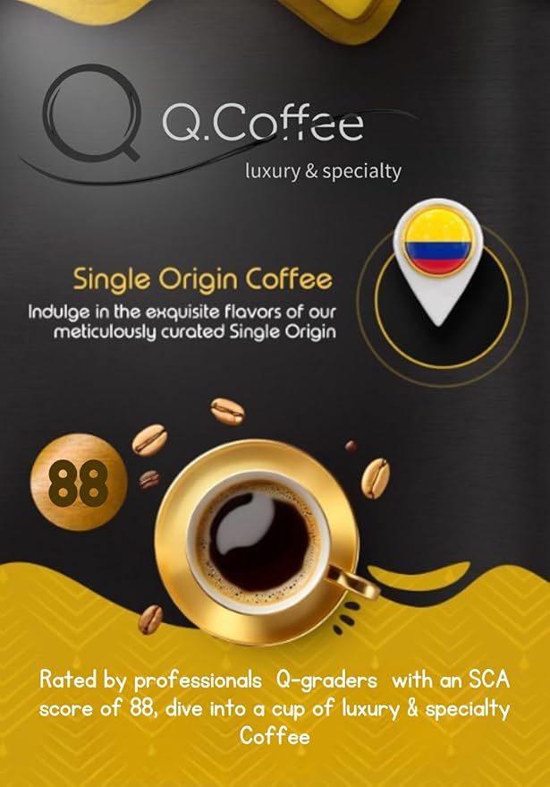 Lattenda Q.coffee Gran Reserva Specialty Coffee 340g - Authentic Colombian Whole Beans Coffee for Gourmet Delight