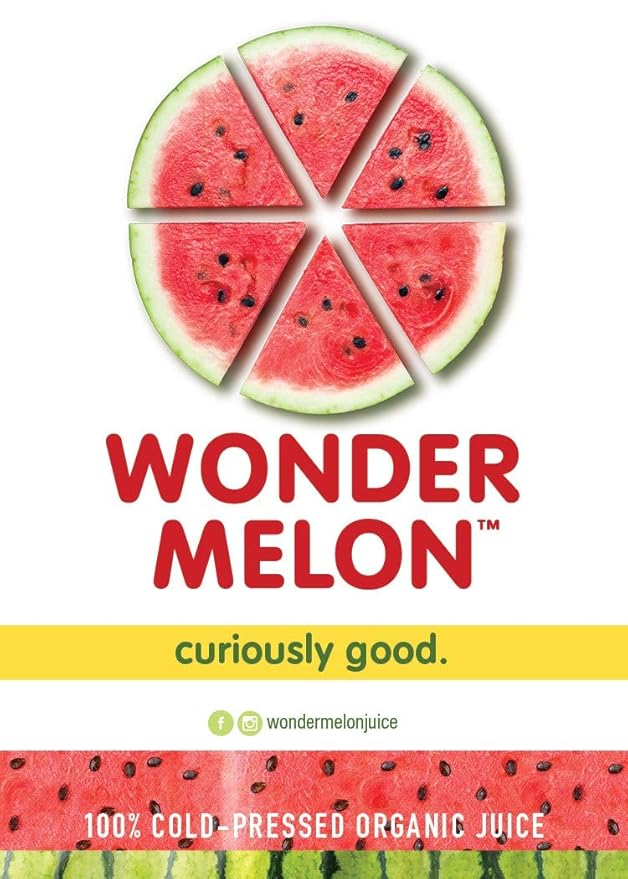 Wonder Melon Organic Watermelon Juice with Lemon &amp Cayenne 8.45oz (6 Pack) 100% Juice Cold Pressed