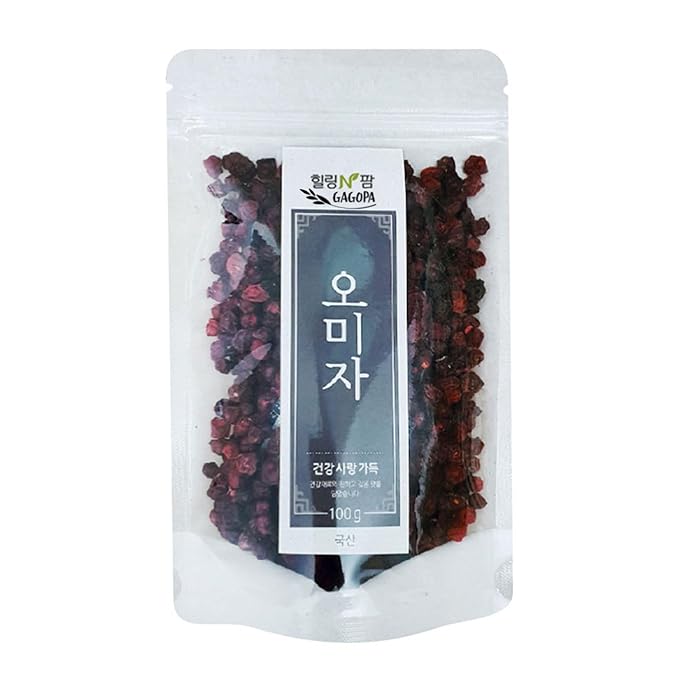 GAGOPA Dried Schisandra Berries (Omija) – 100% Korean Five Flavor Berry Tart &amp Refreshing Herbal Tea Ingredient Caffeine-Free 100g Pack