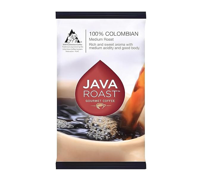Java Roast 479695 Java Roast Gourmet Colombian Ground Coffee with Bonus Filters