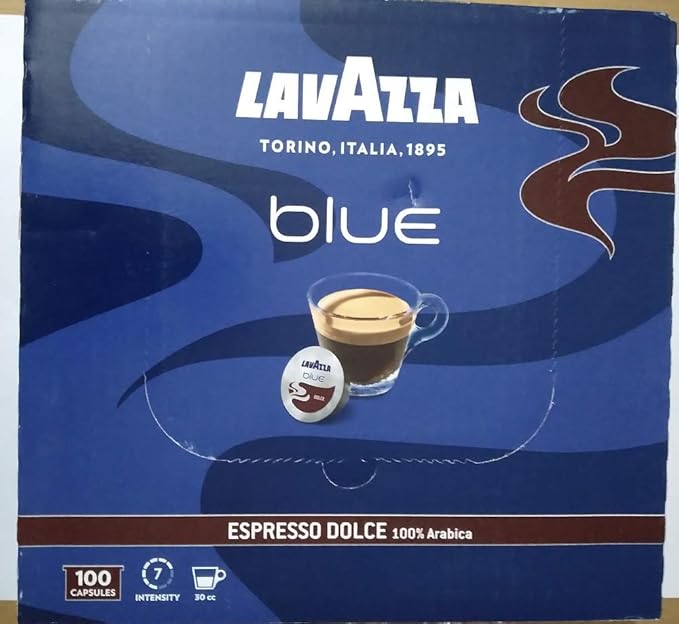 Lavazza BLUE Capsules Espresso Dolce Coffee Blend Medium Roast 28.2-Ounce Boxes (Pack of 100)