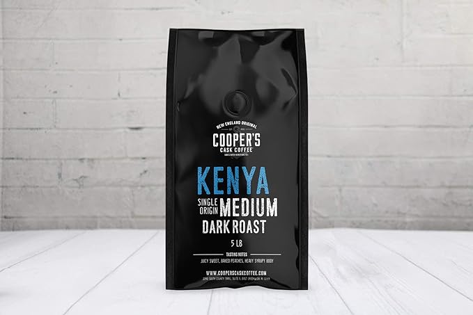 Kenya AA Medium-Dark Roast Coffee Beans Single Origin Ground Coffee Gourmet Coffee - 5lb Bag