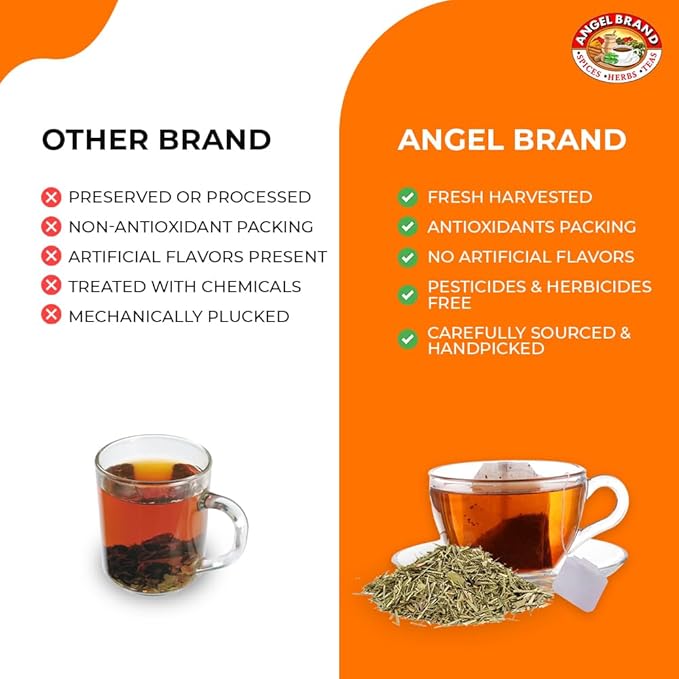 Angel Brand Lemongrass Tea Bags 20 Tea Bags – Pack 3 Lemon Grass Tea with Ginger Rose Hips &amp Clove - Lemongrass Tea Bags with Balanced Flavor Rich Nutrients &amp Health Benefits