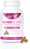Humann SuperBerine Berberine Supplements Healthy Metabolism &amp Blood Sugar Support - Clinically Researched Ingredient - High Absorbency Concentrated Dose Formula with Olive Leaf Extract - 30 Caps