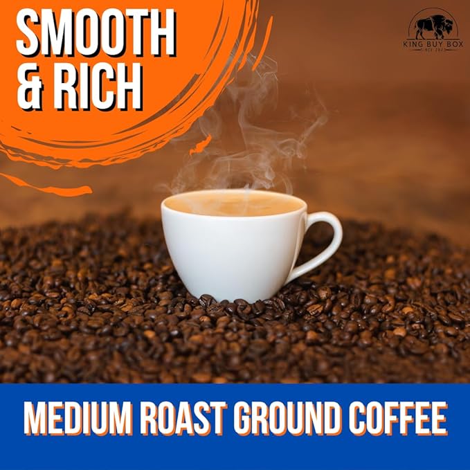 KING BUY BOX Cup 1 PCS Bundle with Original Roast Ground Coffee (43.1 oz 3 Pack)