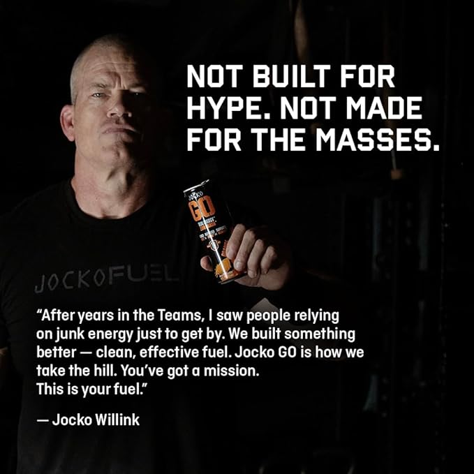 Jocko GO Energy Drink - Keto Vitamin B12 Vitamin B6 Electrolytes L Theanine Magnesium- Energy Boost Sugar Free Nootropic Monk Fruit Blend - 12 Pack (Black Cherry Vanilla)