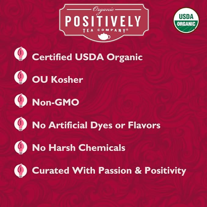Organic Positively Tea Company Hibiscus Herbal Tea Loose Leaf 16 Ounce